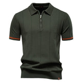 Polo de Meio Zíper - Textura Vertical masculino