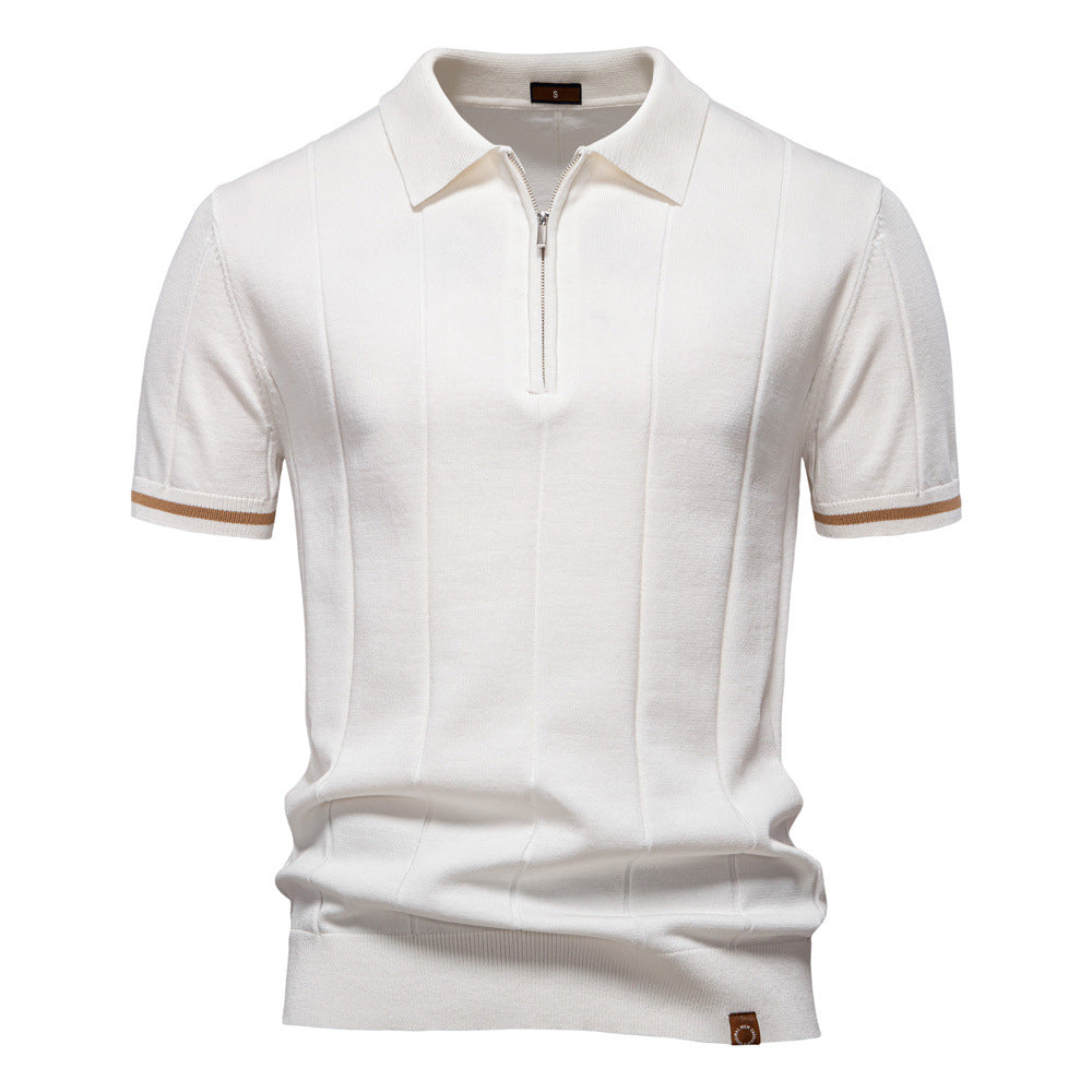 Polo de Meio Zíper - Textura Vertical masculino