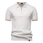 Polo de Meio Zíper - Textura Vertical masculino