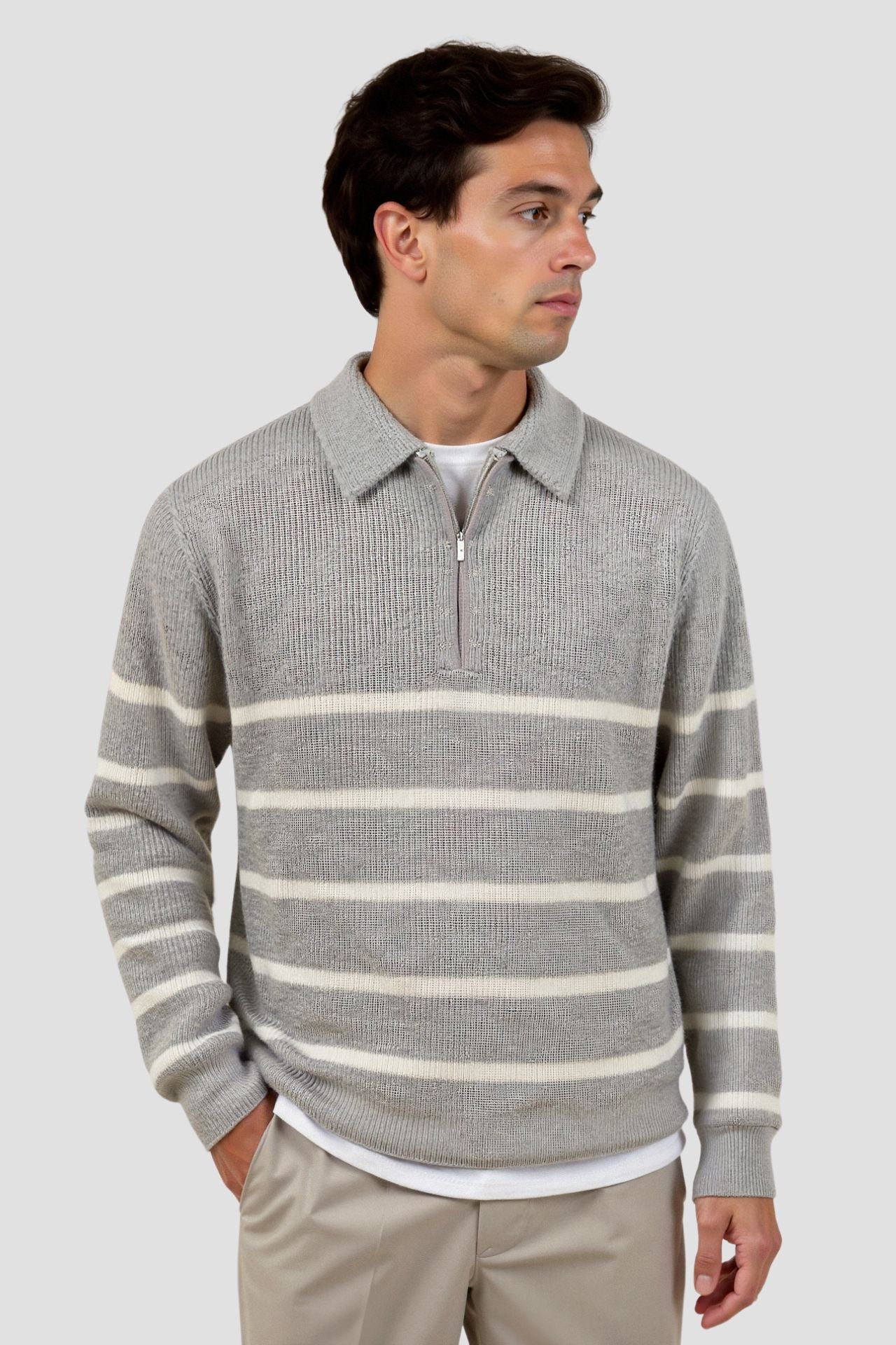 Constantino - Sweater Meio Zíper Listrado masculino