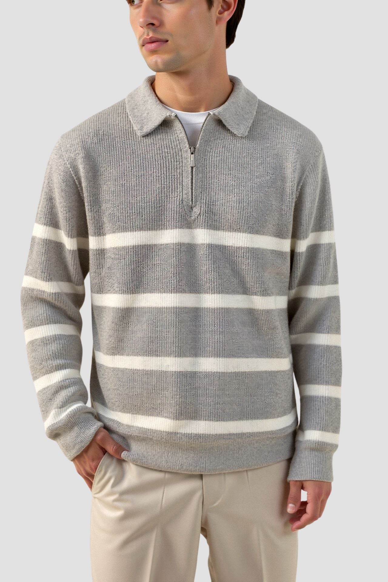 Constantino - Sweater Meio Zíper Listrado masculino