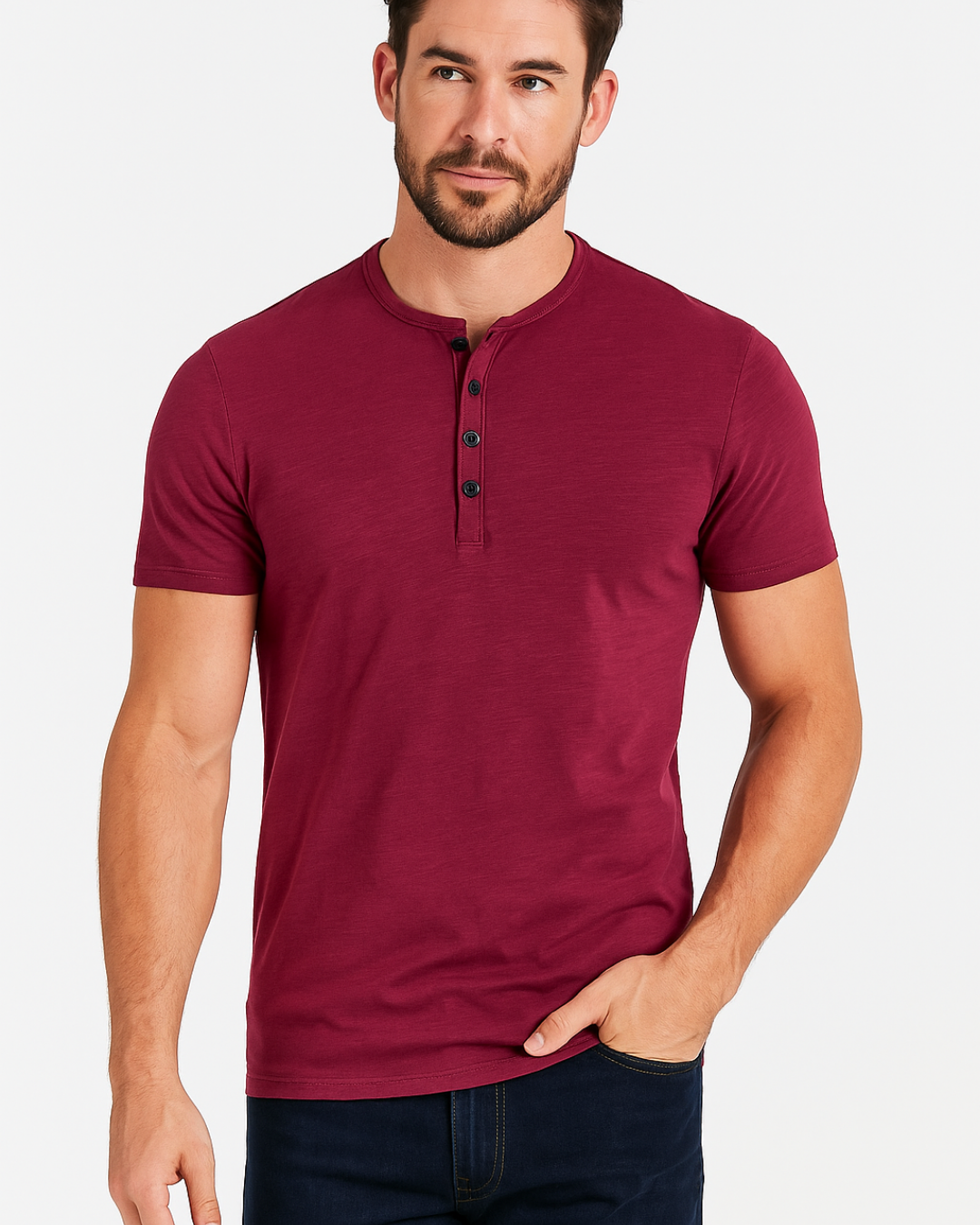 Camisa Henley - Gola com Botões masculino