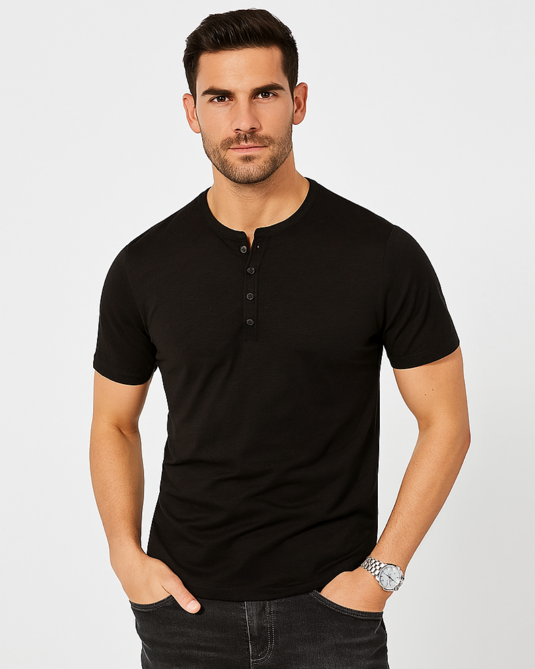 Camisa Henley - Gola com Botões masculino