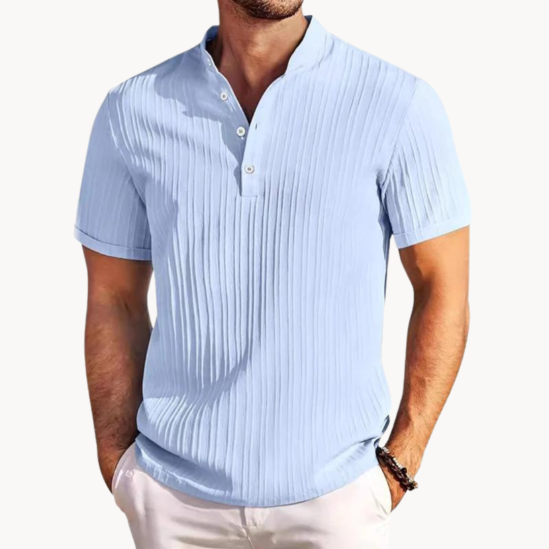 Camisa Henley - Placket Curto Botões masculino
