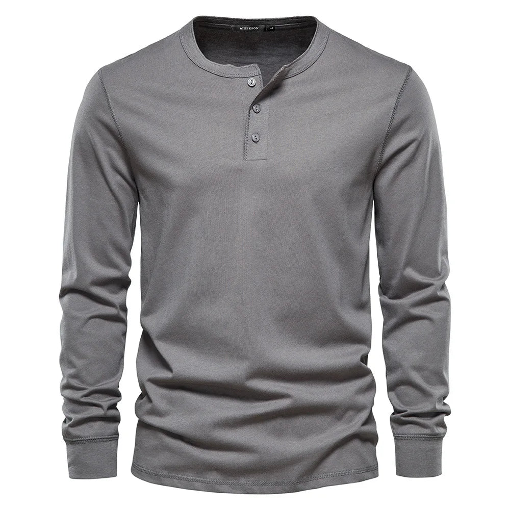 Camisa Henley - Mistura Suave Respirável masculino