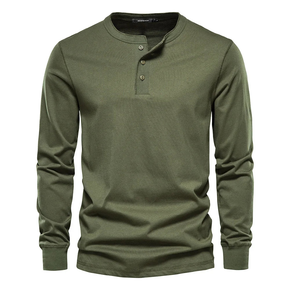 Camisa Henley - Mistura Suave Respirável masculino