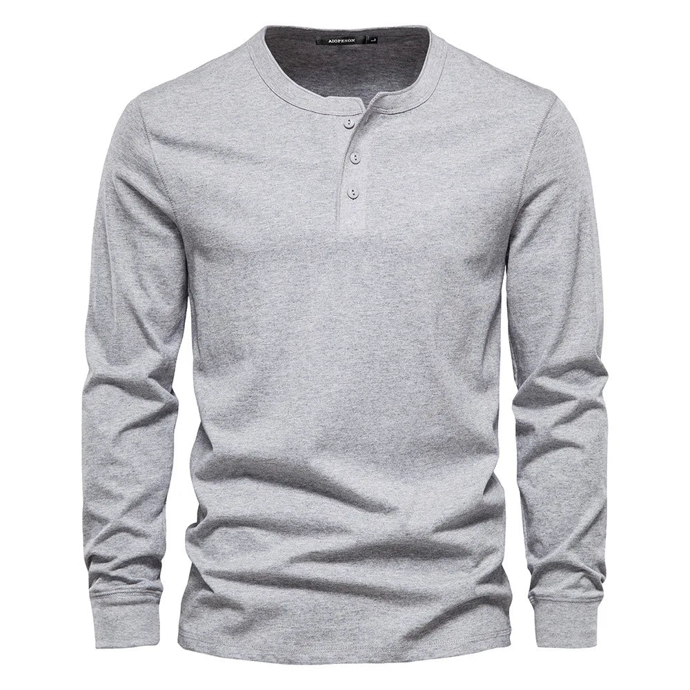 Camisa Henley - Mistura Suave Respirável masculino