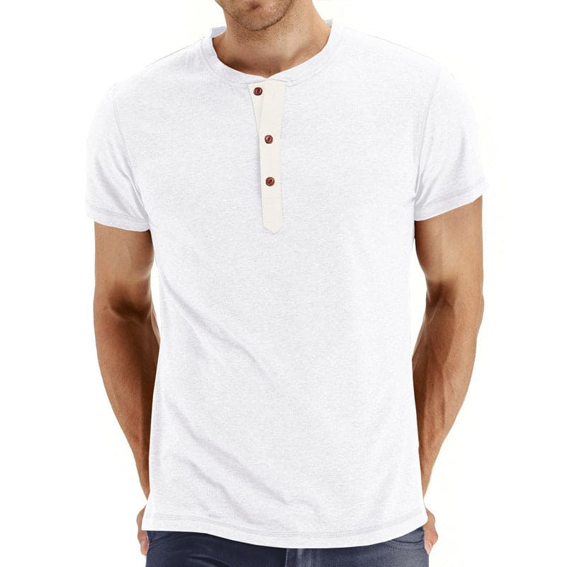 T-Shirt Henley - Malha Macia Gola masculino