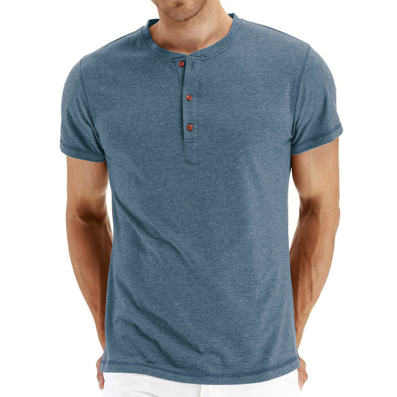 T-Shirt Henley - Malha Macia Gola masculino