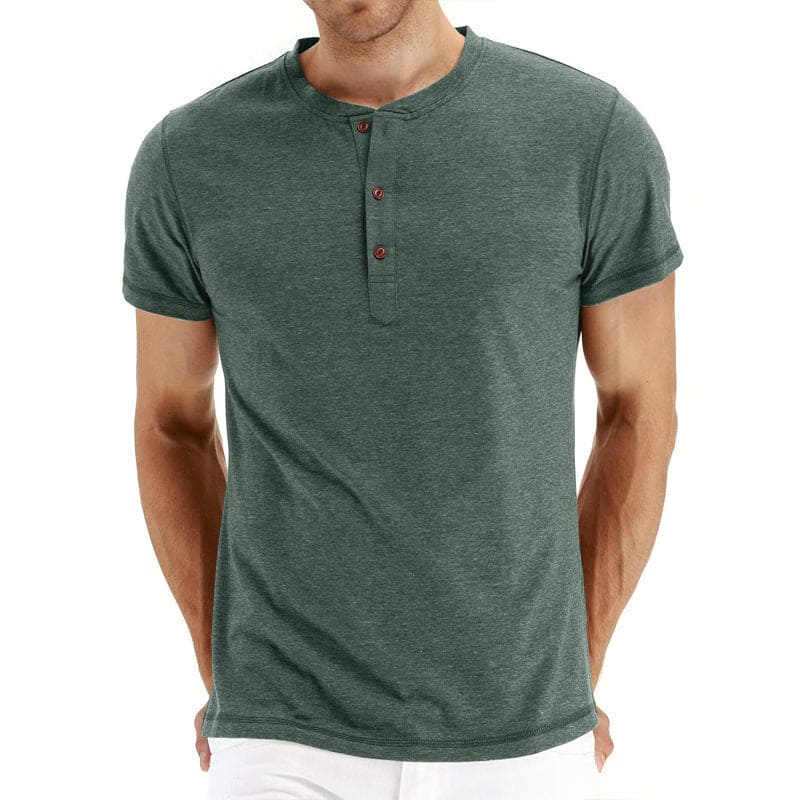 T-Shirt Henley - Malha Macia Gola masculino