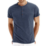 T-Shirt Henley - Malha Macia Gola masculino