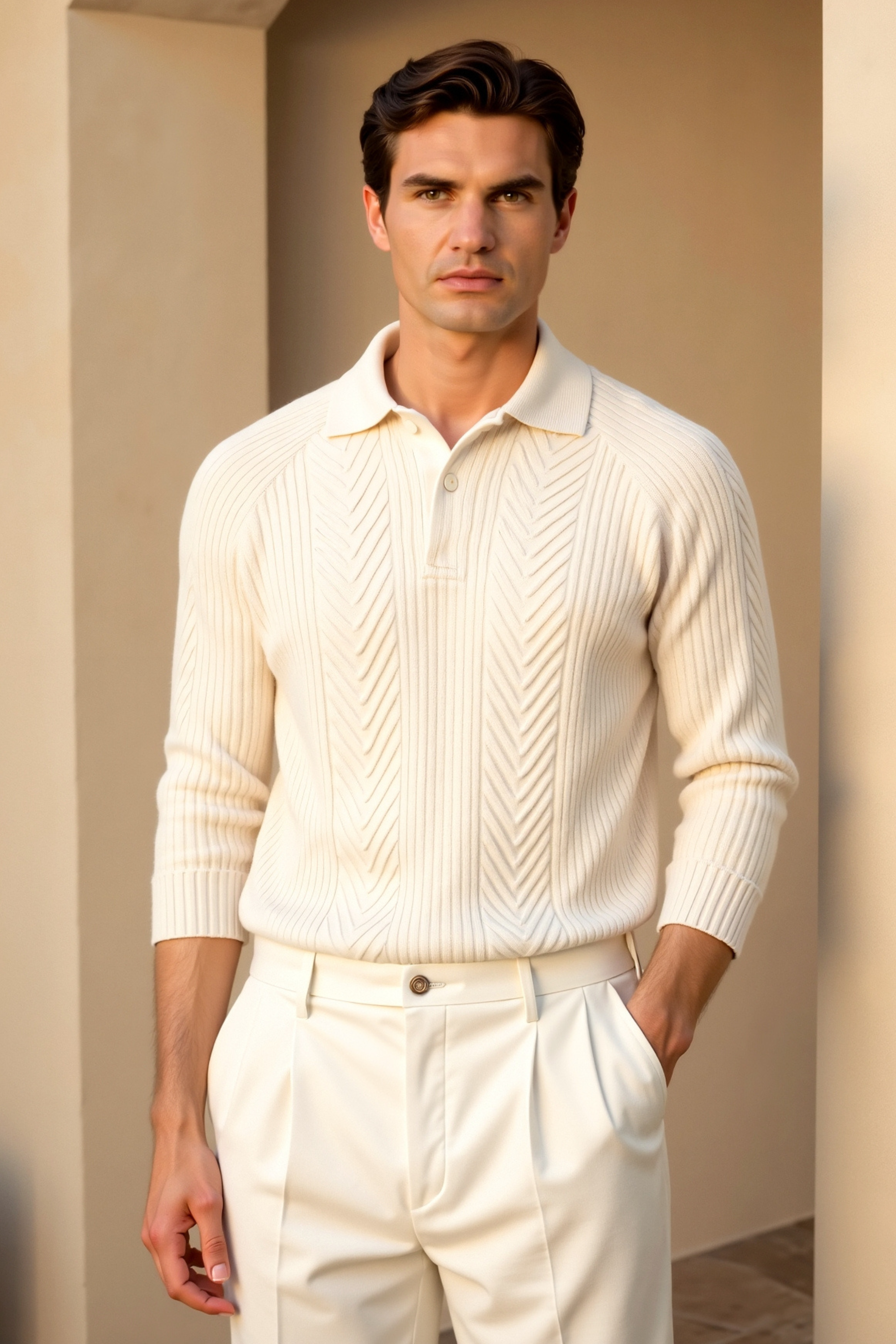 Sweater de Malha Misturada - Relaxada masculino
