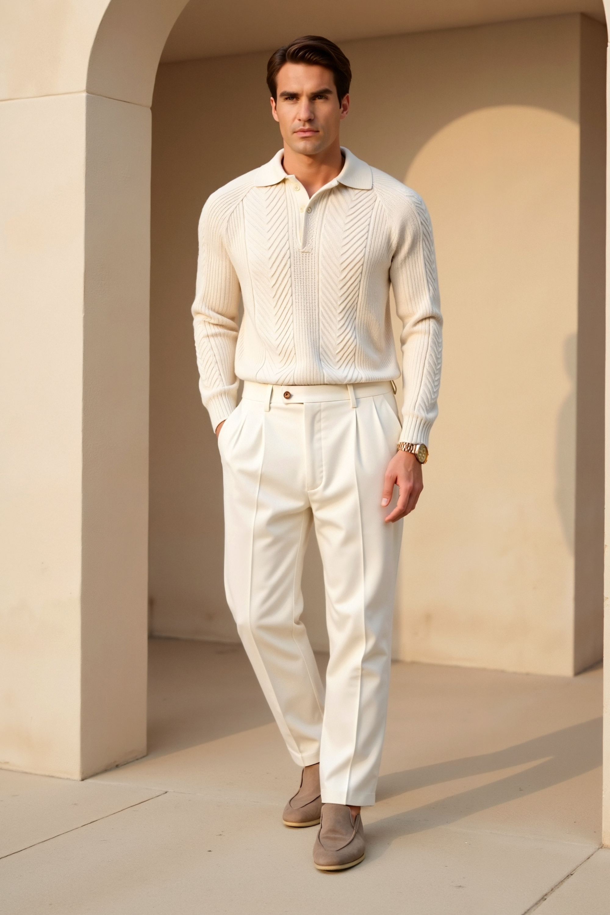 Sweater de Malha Misturada - Relaxada masculino