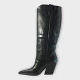 Botas com Design Croco e Salto Elegante feminino