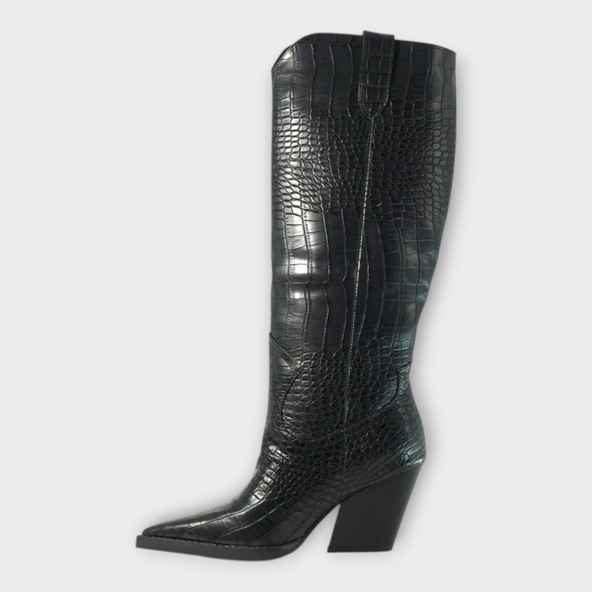 Botas com Design Croco e Salto Elegante feminino