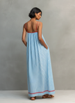 Chiara | Vestido maxi de alças com contraste