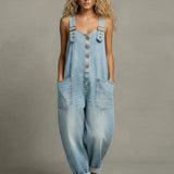 Macacão de Denim Elegante com Bolsos