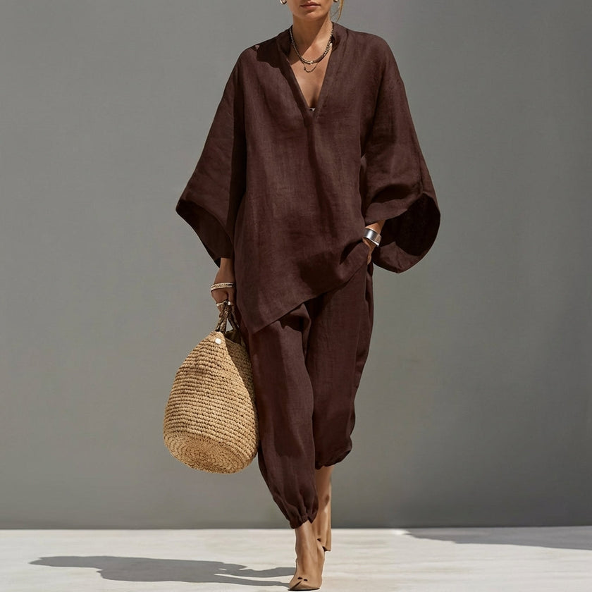 Diana | Conjunto casual com decote em V
