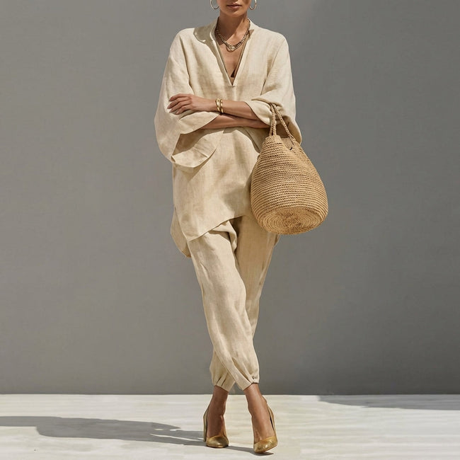 Diana | Conjunto casual com decote em V