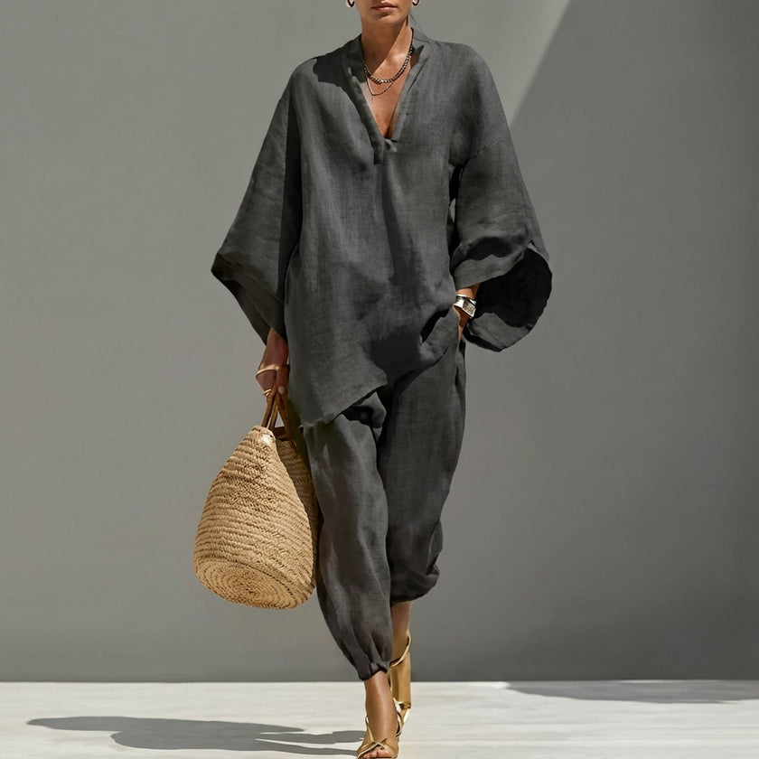 Diana | Conjunto casual com decote em V