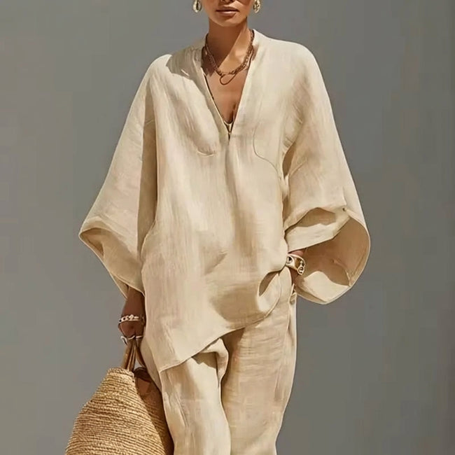 Diana | Conjunto casual com decote em V