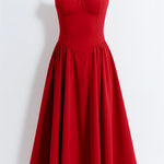 Vestido midi corpete estruturado feminino