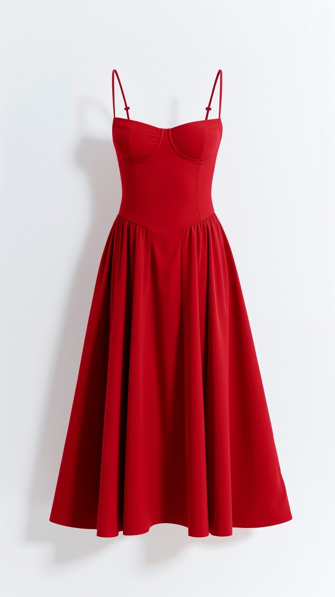 Vestido midi corpete estruturado feminino