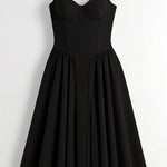 Vestido midi corpete estruturado feminino