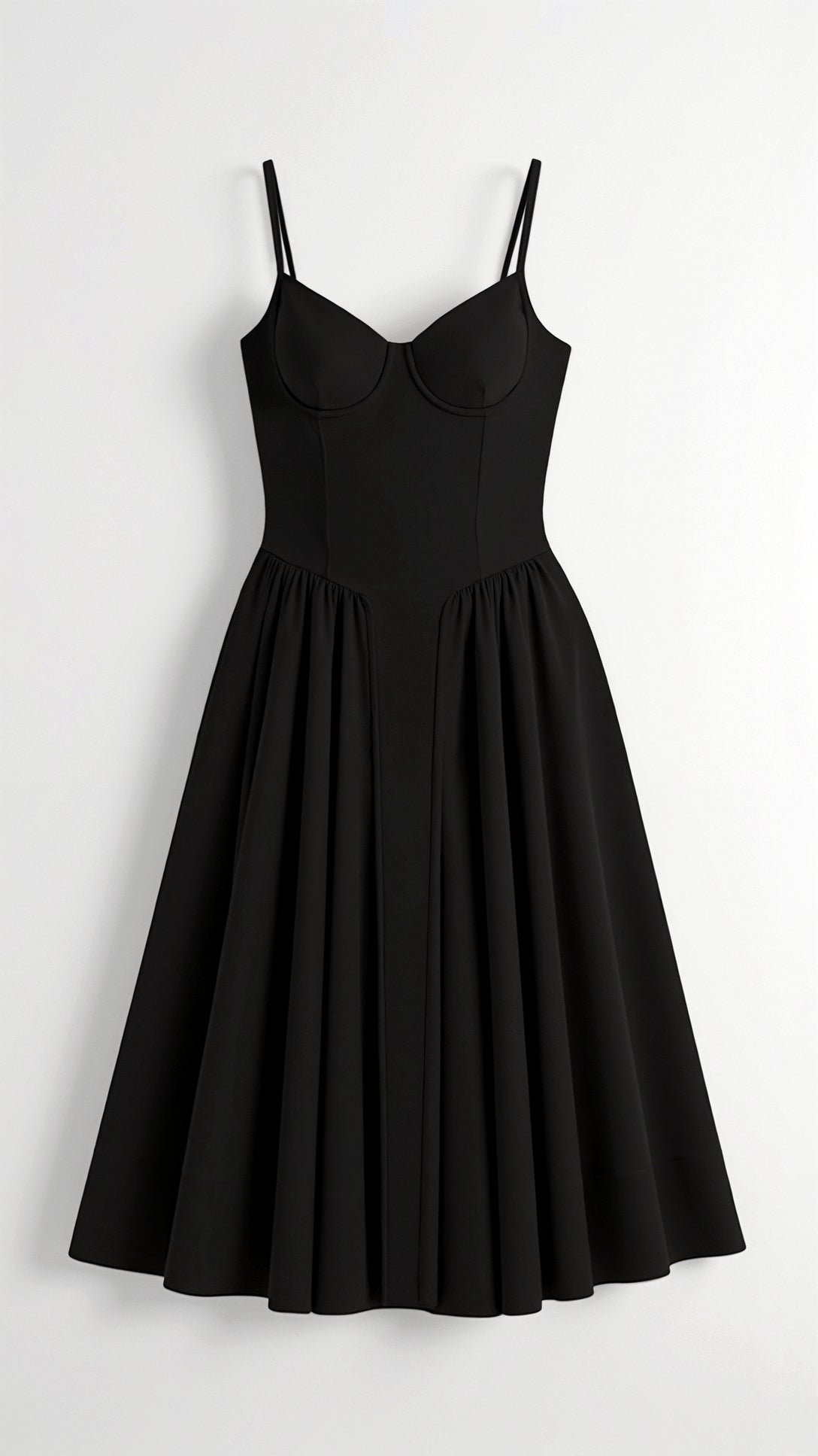 Vestido midi corpete estruturado feminino
