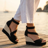 Heloísa – Sandálias de cunha em estilo espadrille