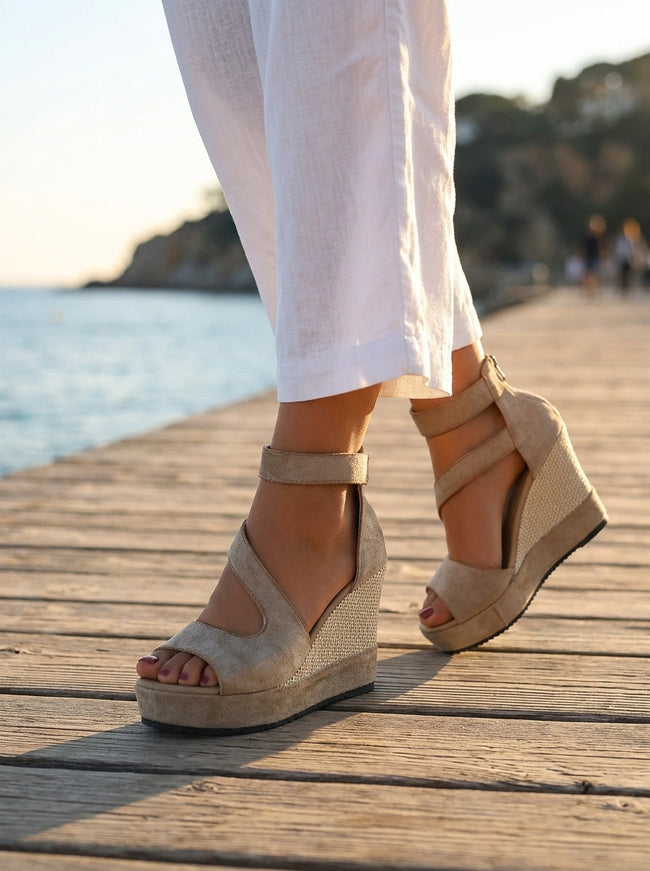 Heloísa – Sandálias de cunha em estilo espadrille