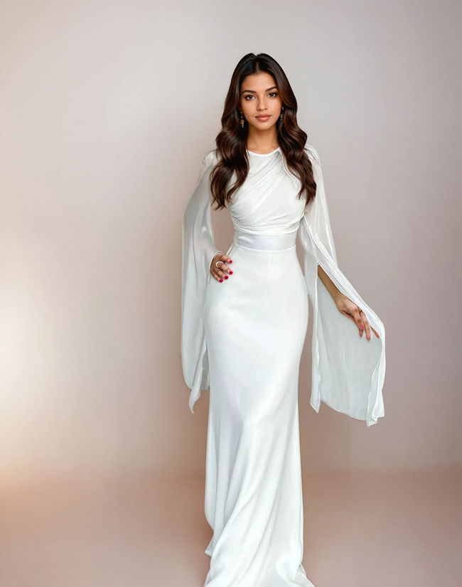 Vestido Longo de Cetim feminino