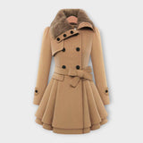 Casaco Elegante com Pele feminino