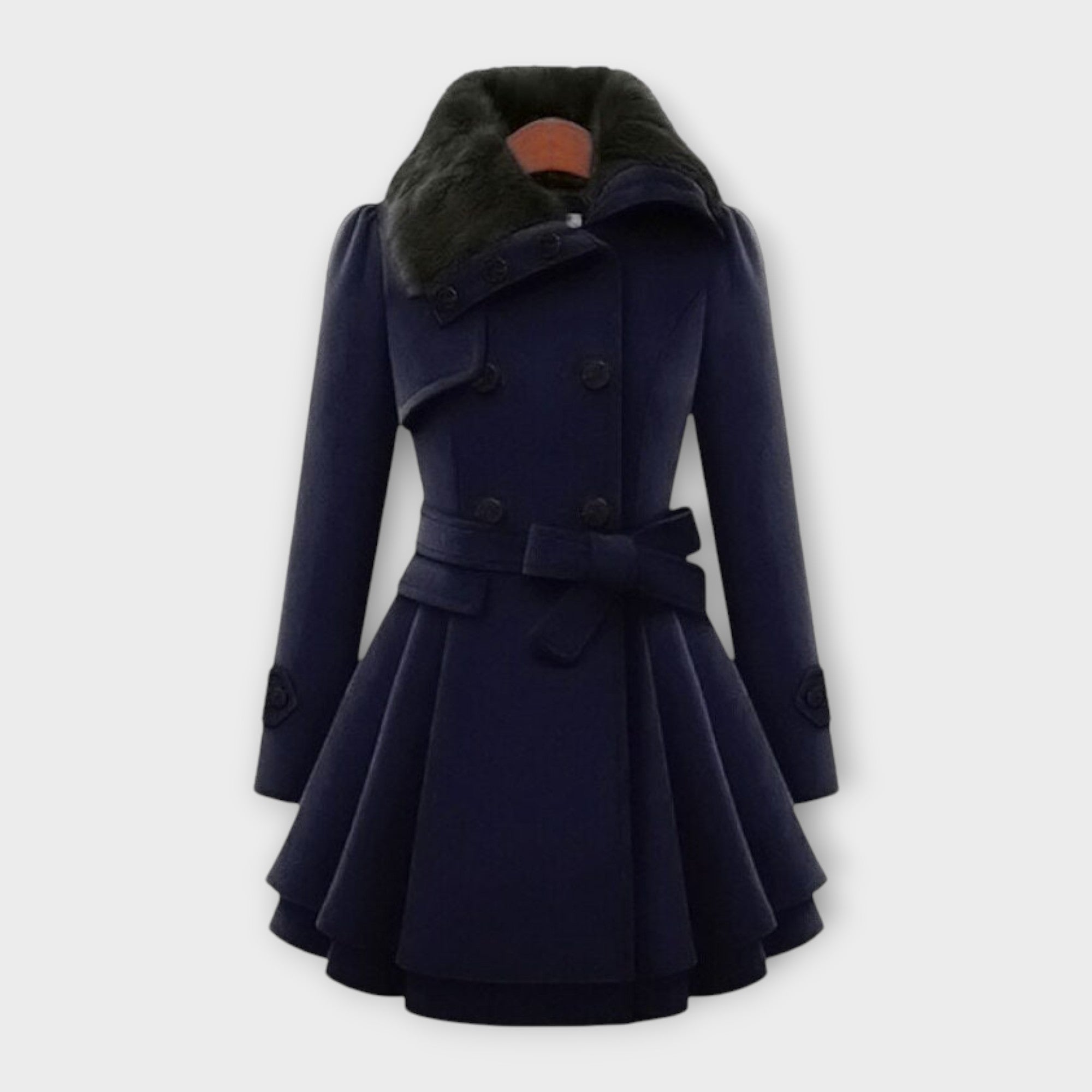 Casaco Elegante com Pele feminino