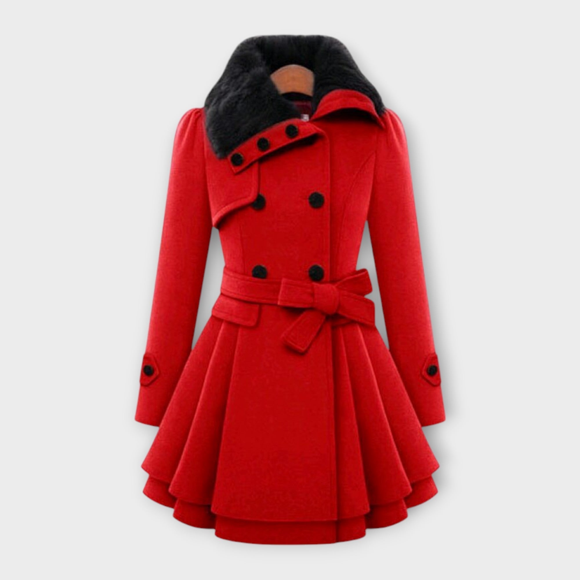 Casaco Elegante com Pele feminino