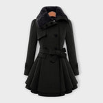 Casaco Elegante com Pele feminino