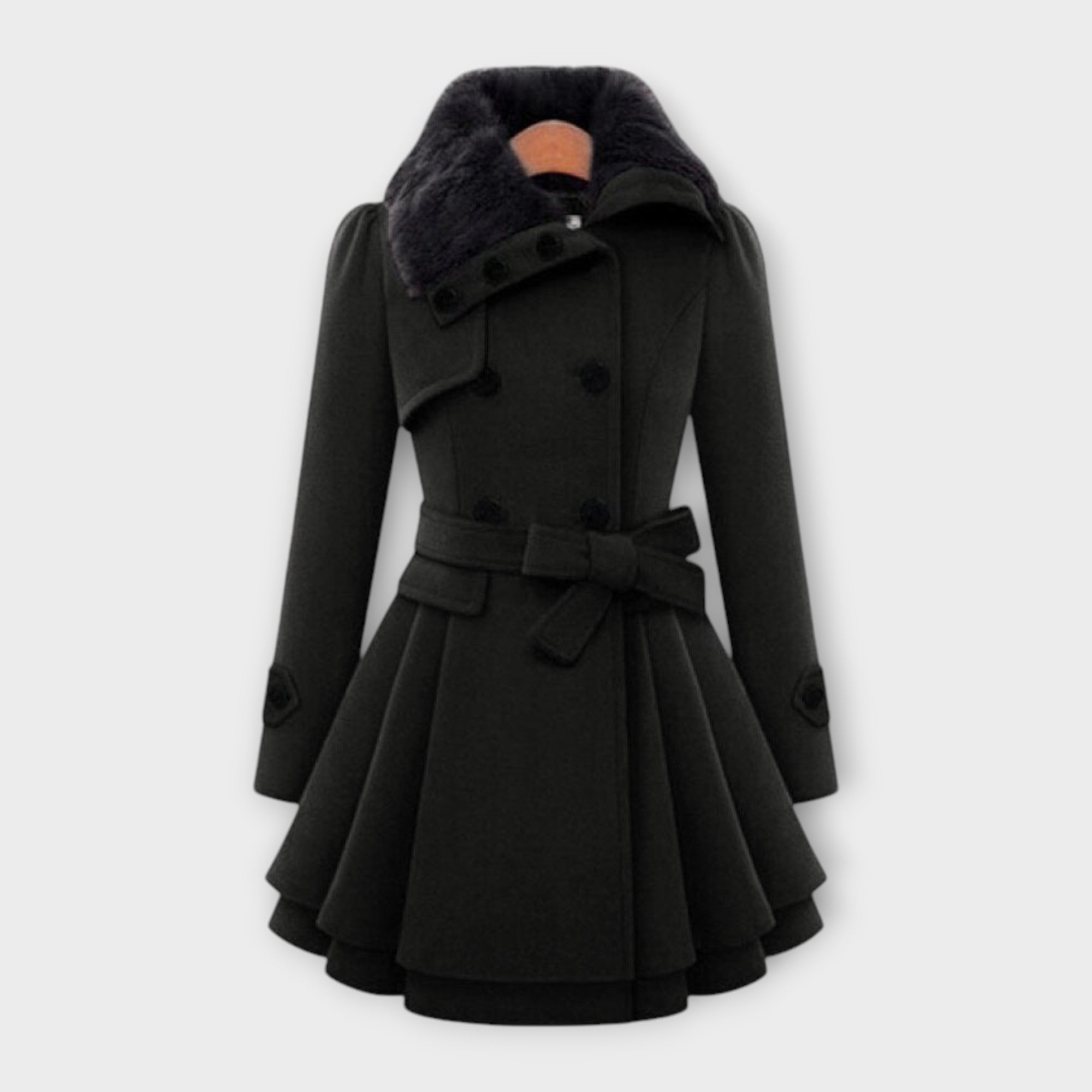 Casaco Elegante com Pele feminino