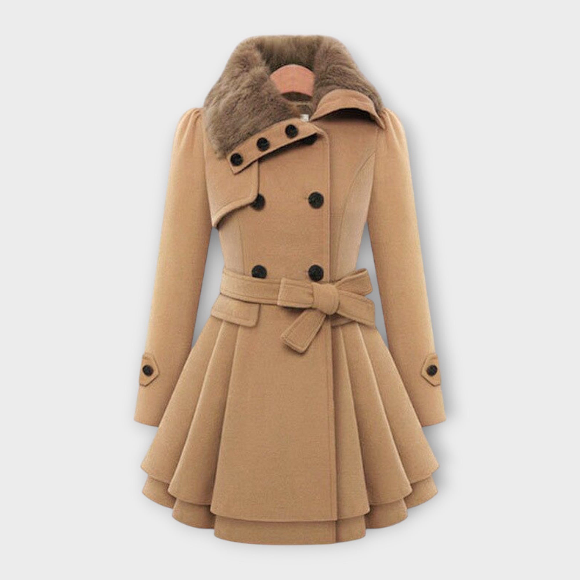 Casaco Elegante com Pele feminino