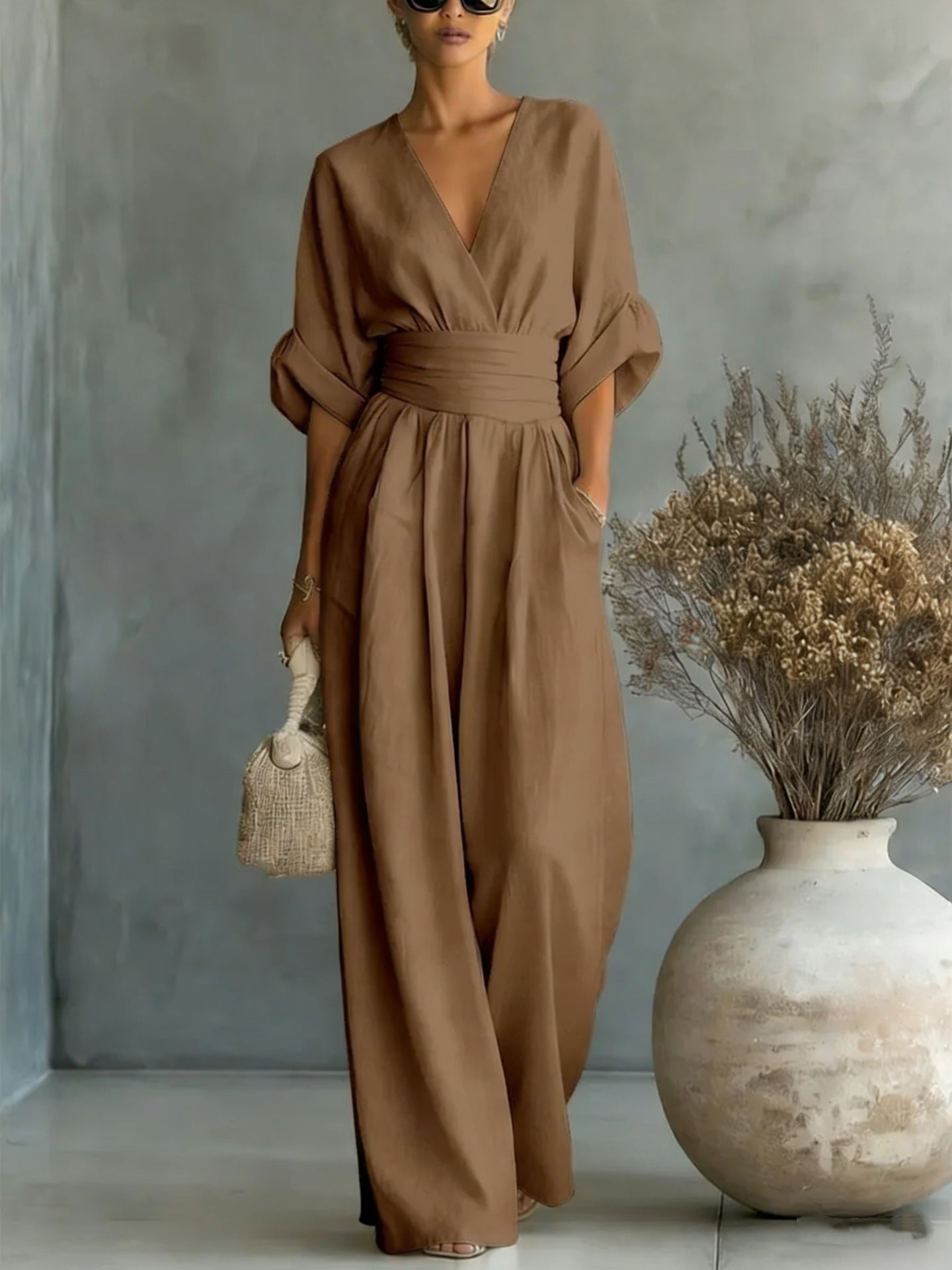 Bianca | Vestido Maxi Envolvente de Caimento Fluido