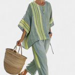 Conjunto Boho Linho e Bambu feminino