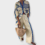 Conjunto Estampa Azul Peixe feminino