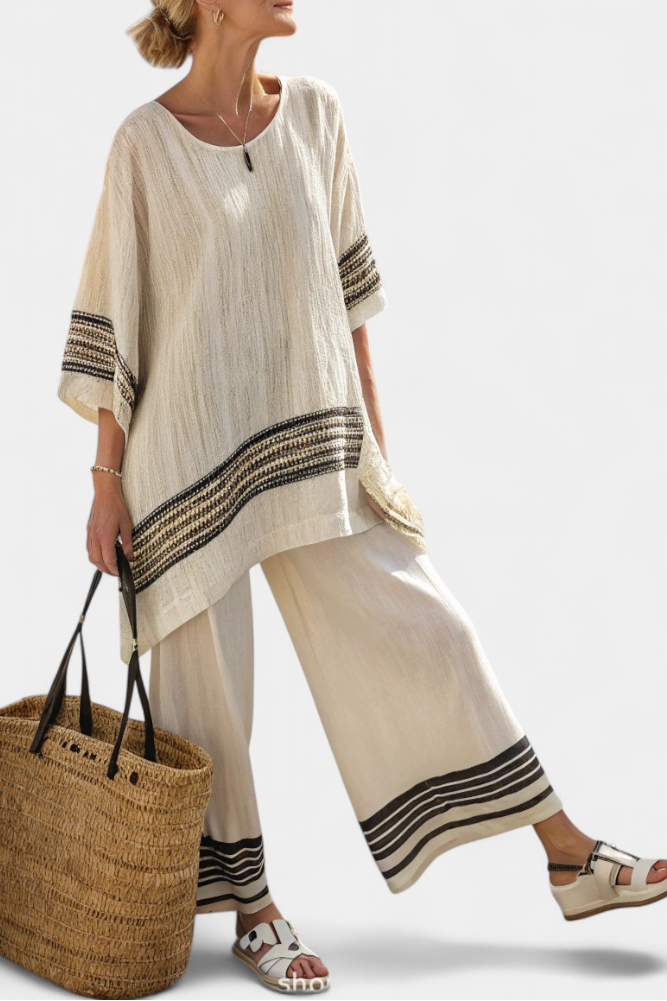 Conjunto Elegante Linho Bambu feminino