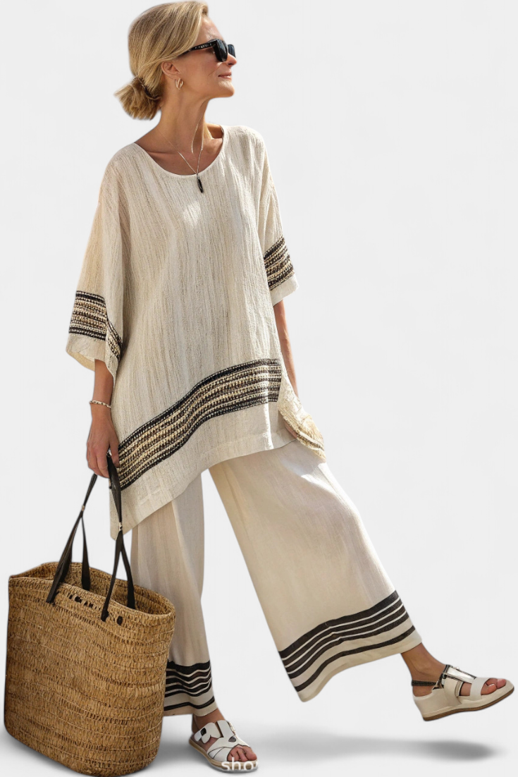 Conjunto Elegante Linho Bambu feminino