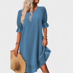 Vestido casual com folhos feminino