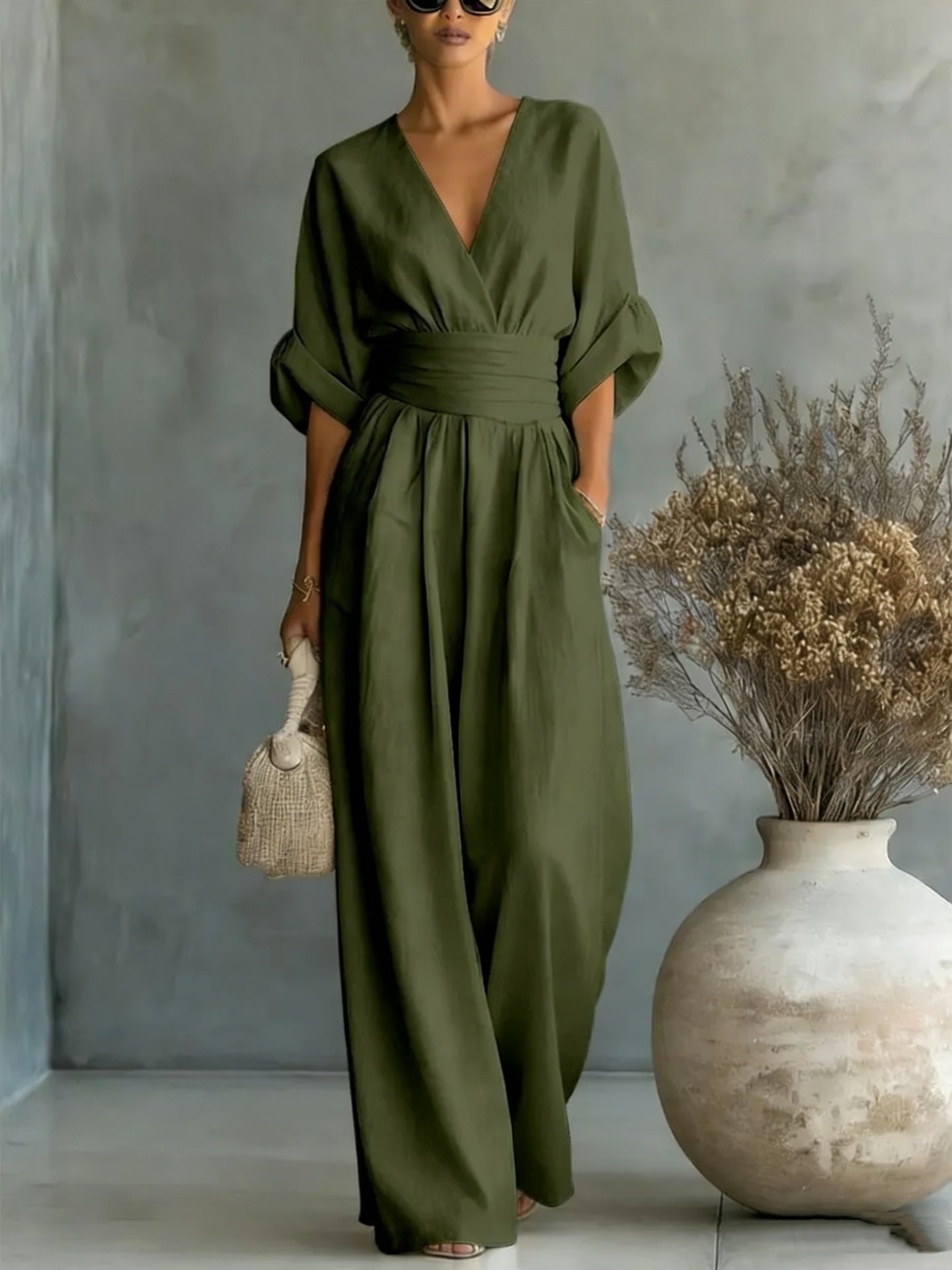 Bianca | Vestido Maxi Envolvente de Caimento Fluido