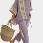 Conjunto Boho Linho e Bambu feminino