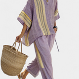 Conjunto Boho Linho e Bambu feminino