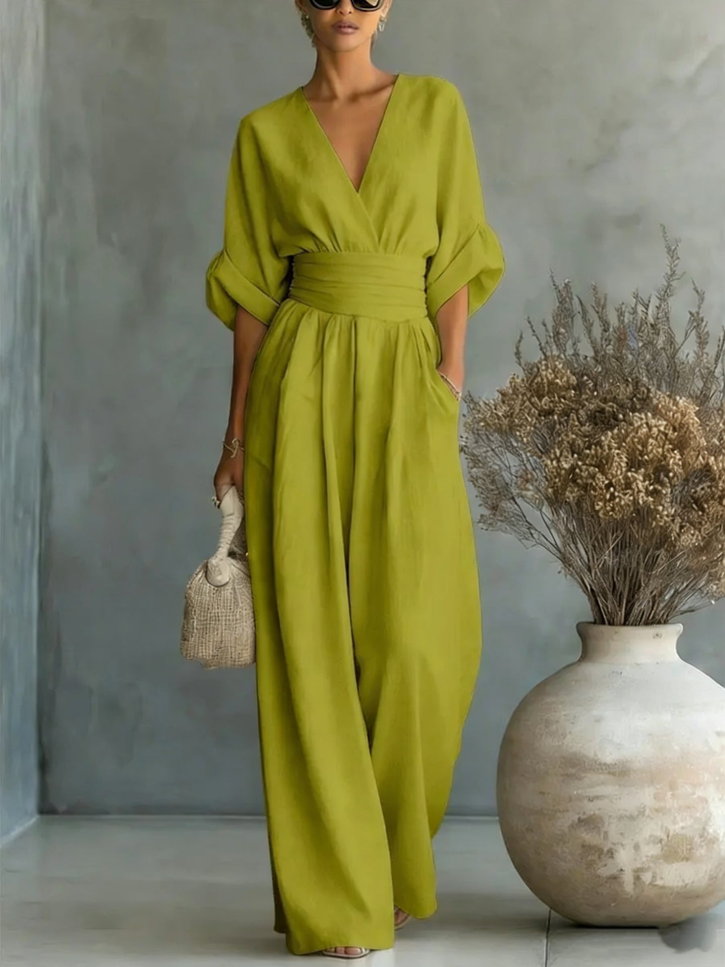 Bianca | Vestido Maxi Envolvente de Caimento Fluido