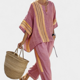Conjunto Boho Linho e Bambu feminino