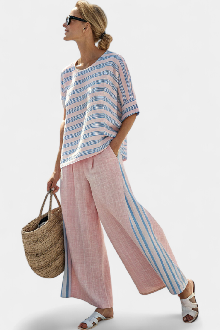 Conjunto De Linho Bambu Rosa feminino